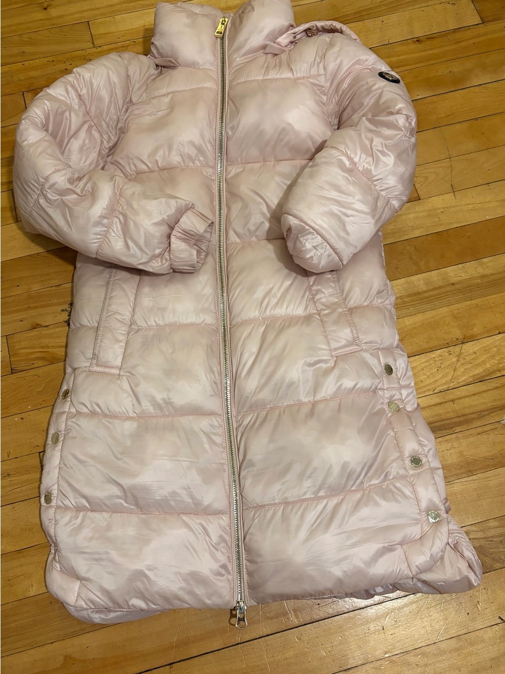 Michael Kors Girls Light Pink Quilted Puffer Coat